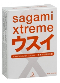 Ультратонкие презервативы Sagami Xtreme SUPERTHIN - 3 шт. - Sagami - купить с доставкой в Красногорске