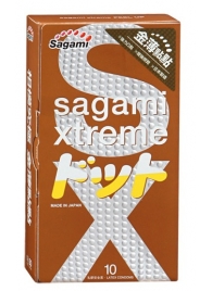 Презервативы Sagami Xtreme FEEL UP с точечной текстурой и линиями прилегания - 10 шт. - Sagami - купить с доставкой в Красногорске