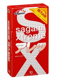 Утолщенные презервативы Sagami Xtreme Feel Long с точками - 10 шт. - Sagami - купить с доставкой в Красногорске