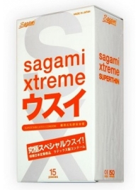 Ультратонкие презервативы Sagami Xtreme SUPERTHIN - 15 шт. - Sagami - купить с доставкой в Красногорске