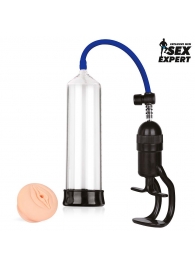 Прозрачная вакуумная помпа с ручным поршнем - Sex Expert - в Красногорске купить с доставкой