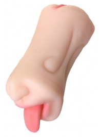 Телесный двусторонний мастурбатор Fruity Tongue - ротик и вагина - ToyFa - в Красногорске купить с доставкой