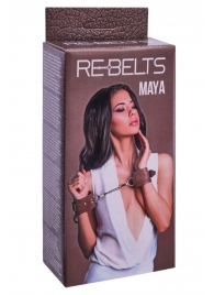 Коричневые кожаные наручники Maya - Rebelts - купить с доставкой в Красногорске
