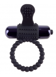Черное эрекционное виброкольцо Vibrating Silicone Super Ring - Pipedream - в Красногорске купить с доставкой
