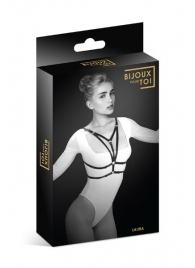 Черная упряжь на грудь Laura - Bijoux Pour Toi - купить с доставкой в Красногорске
