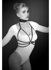 Черная упряжь на грудь Julia - Bijoux Pour Toi - купить с доставкой в Красногорске