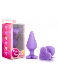 Фиолетовая анальная пробка Naughty Candy Heart Do Me Now - 8,9 см. - Blush Novelties - купить с доставкой в Красногорске