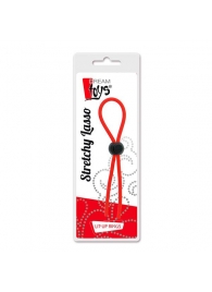 Красное эрекционное лассо с одной бусиной-утяжкой STRETCHY THIN LASSO - Dream Toys - в Красногорске купить с доставкой