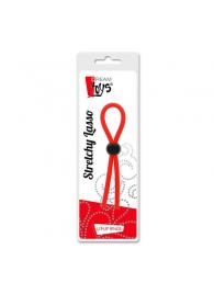 Красное эрекционное лассо с одной бусинкой-утяжкой STRETCHY THICK LASSO - Dream Toys - в Красногорске купить с доставкой