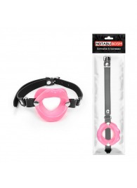 Розовый кляп-губки на черном ремешке - Notabu - купить с доставкой в Красногорске