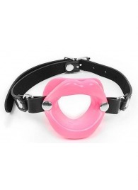 Розовый кляп-губки на черном ремешке - Notabu - купить с доставкой в Красногорске