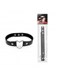 Черный ошейник с сердечком - Notabu - купить с доставкой в Красногорске