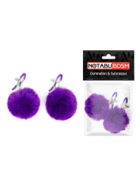 Зажимы для сосков с фиолетовым пушком - Notabu - купить с доставкой в Красногорске