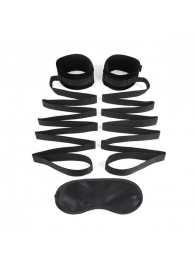 Чёрные манжеты для фиксации на кровати Bondage Bed Strap - Lux Fetish - купить с доставкой в Красногорске