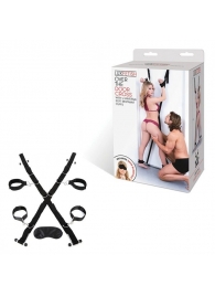 Чёрный набор для фиксации у двери - Lux Fetish - купить с доставкой в Красногорске