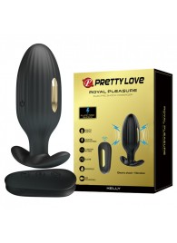 Черная анальная вибропробка с электростимуляцией и пультом ДУ Royal Pleasure - 9,2 см. - Baile - купить с доставкой в Красногорске