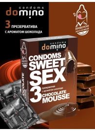 Презервативы для орального секса DOMINO Sweet Sex с ароматом шоколадного мусса - 3 шт. - Domino - купить с доставкой в Красногорске