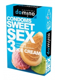 Презервативы для орального секса DOMINO Sweet Sex с ароматом мороженого - 3 шт. - Domino - купить с доставкой в Красногорске