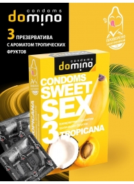 Презервативы для орального секса DOMINO Sweet Sex с ароматом тропических фруктов - 3 шт. - Domino - купить с доставкой в Красногорске