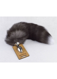 Серебристая анальная пробка с пушистым хвостиком - Sitabella - купить с доставкой в Красногорске