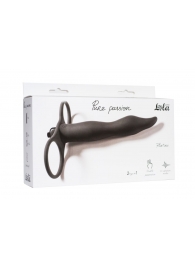 Черная вибронасадка для двойного проникновения Flirtini - 15,9 см. - Lola Games - купить с доставкой в Красногорске