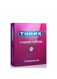 Презервативы Torex  Сладкая любовь  с ароматом клубники - 3 шт. - Torex - купить с доставкой в Красногорске
