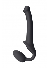 Черный безремневой страпон Silicone Bendable Strap-On S - Strap-on-me - купить с доставкой в Красногорске
