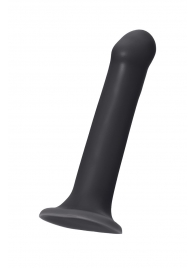 Черный фаллос на присоске Silicone Bendable Dildo L - 19 см. - Strap-on-me - купить с доставкой в Красногорске
