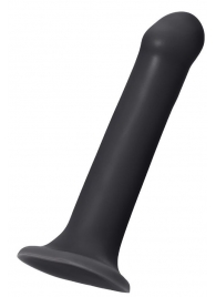 Черный фаллос на присоске Silicone Bendable Dildo L - 19 см. - Strap-on-me - купить с доставкой в Красногорске