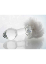 Стеклянная анальная втулка с хвостиком - 9,5 см. - Sexus - купить с доставкой в Красногорске