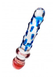 Стеклянный двусторонний фаллоимитатор с шишечками - 19 см. - Sexus