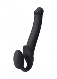 Черный безремневой страпон Silicone Bendable Strap-On M - Strap-on-me - купить с доставкой в Красногорске
