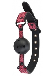 Черно-розовый кляп-шарик с отверстиями BALL GAG - Dream Toys - купить с доставкой в Красногорске