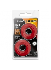 Набор из 2 красных эрекционных колец DONUT RINGS OVERSIZED - Blush Novelties - в Красногорске купить с доставкой