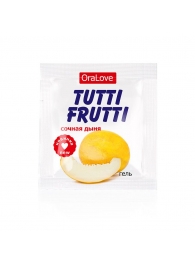 Пробник гель-смазки Tutti-frutti со вкусом сочной дыни - 4 гр. - Биоритм - купить с доставкой в Красногорске