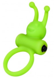 Зеленое эрекционное виброкольцо на пенис Cock Ring - A-toys - в Красногорске купить с доставкой