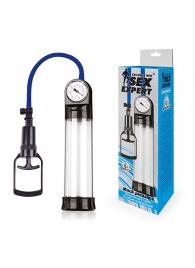 Прозрачная вакуумная помпа Sex Expert с манометром - Sex Expert - в Красногорске купить с доставкой