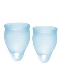 Набор голубых менструальных чаш Feel confident Menstrual Cup - Satisfyer - купить с доставкой в Красногорске