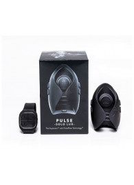 Темно-серый инновационный мужской осциллятор PULSE SOLO LUX с пультом ДУ - Hot Octopuss - в Красногорске купить с доставкой