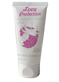 Лубрикант на водной основе с ароматом малины Love Protection Raspberry - 50 мл. - Lola Games - купить с доставкой в Красногорске