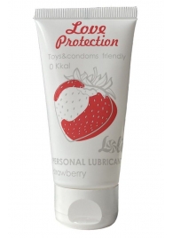 Лубрикант на водной основе с ароматом малины Love Protection Strawberry - 50 мл. - Lola Games - купить с доставкой в Красногорске