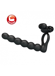 Черная насадка для двойной стимуляции Hercules Penis Sheath III - 15,3 см. - Baile - купить с доставкой в Красногорске