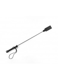 Черный кожаный стек с ручкой Ladys Arsenal - БДСМ Арсенал - купить с доставкой в Красногорске