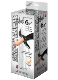 Пояс-трусики с насадкой Glamour - 17 см. - LOVETOY (А-Полимер) - купить с доставкой в Красногорске