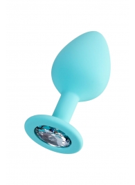 Мятная анальная втулка Brilliant с прозрачным кристаллом - 8 см. - ToyFa - купить с доставкой в Красногорске