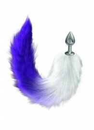 Серебристая анальная пробка с фиолетовым хвостом Galaxy - Lola Games - купить с доставкой в Красногорске