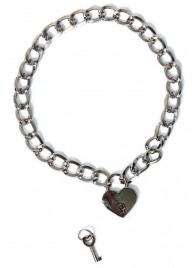 Серебристый ошейник Embrace с ключиком - Lola Games - купить с доставкой в Красногорске