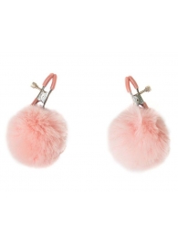 Зажимы на соски Angelic с розовыми меховыми шариками - Lola Games - купить с доставкой в Красногорске