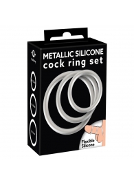 Набор из 3 эрекционных колец под металл Metallic Silicone Cock Ring Set - Orion - в Красногорске купить с доставкой