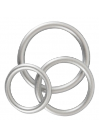 Набор из 3 эрекционных колец под металл Metallic Silicone Cock Ring Set - Orion - в Красногорске купить с доставкой